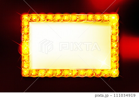 Frame with glowing shiny LED light bulbs Frame with glowing shiny LED light bulbs 111034919