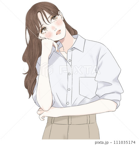 考え事をする女性 考え事をする女性 111035174