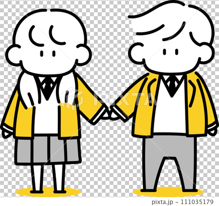 男女學生手牽手 111035179