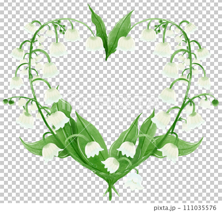 lilies of the valley frame heart shaped wreath Hand Drawn Watercolor illustration of spring flowers botanical drawing postcards, invitations to weddings, birthdays, spring and summer lilies of the valley frame heart shaped wreath Hand Drawn Watercolor illustration of spring flowers botanical drawing postcards, invitations to weddings, birthdays, spring and summer 111035576