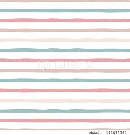 Cute striped background. Abstract hand drawn pastel background with ping, blue and beige horizontal stripes. Vector. Cute striped background. Abstract hand drawn pastel background with ping, blue and beige horizontal stripes. Vector. 111035583