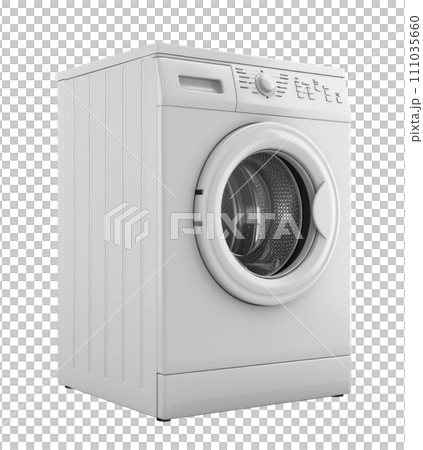 White washing machine stands isolated 111035660