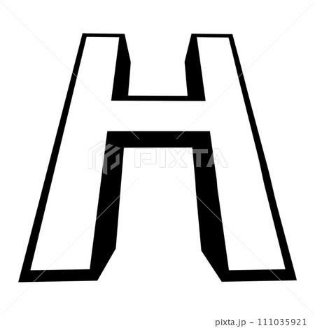 Logo letter h tall slender font letter h perspective height 111035921