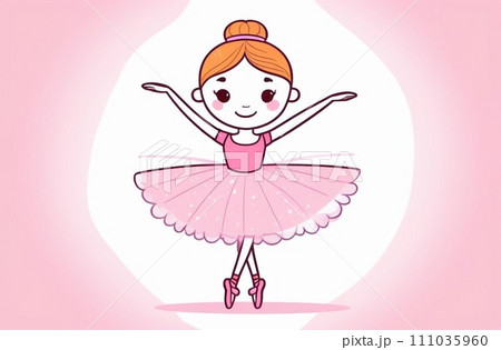 Hand drawn beautiful, lovely, little ballerina girl Hand drawn beautiful, lovely, little ballerina girl 111035960