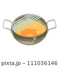 揚げ物用鍋の手描き水彩風イラスト 111036146