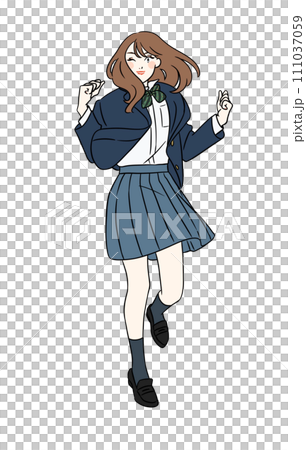 high school girl jumping 111037059