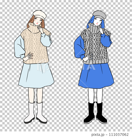 Knit vest dress stylish woman 111037062