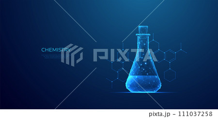 Abstract chemistry laboratory tube. Lab research, medical beaker 111037258