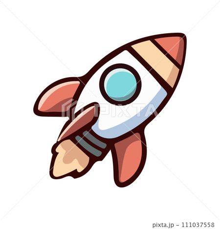 rocket ship launch flat sign 111037558