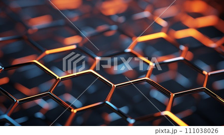 AI-generated content. Abstract 3d Futuristic Molecular Golden Mesh AI-generated content. Abstract 3d Futuristic Molecular Golden Mesh 111038026