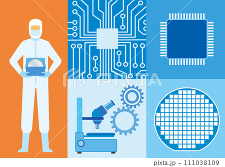 半導体産業のイメージイラスト 半導体産業のイメージイラスト 111038109