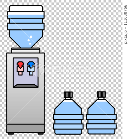 美味しい水やお湯が飲める便利なウォーターサーバーのイラスト 111039766
