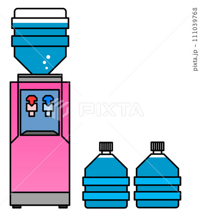 美味しい水やお湯が飲める便利なウォーターサーバーのイラスト 111039768