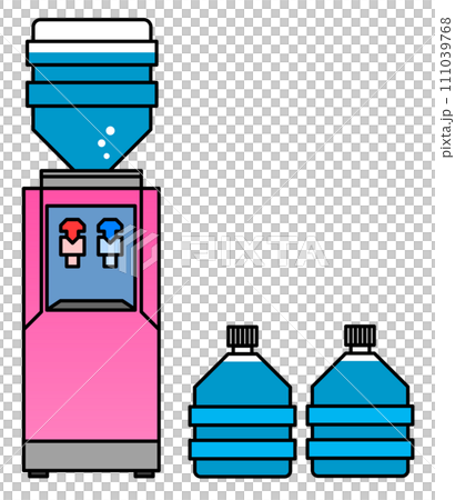 美味しい水やお湯が飲める便利なウォーターサーバーのイラスト 111039768