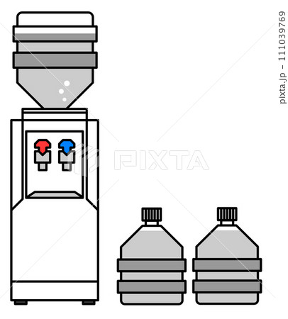 美味しい水やお湯が飲める便利なウォーターサーバーのイラスト 111039769