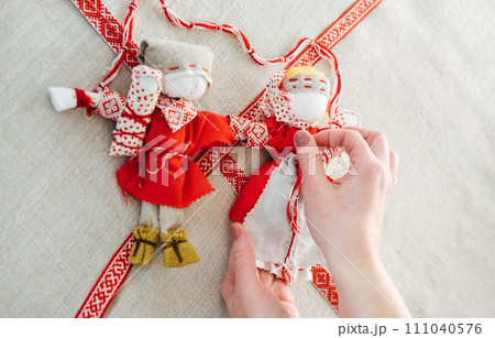 Motanka handmade Doll, family guard or great interior toy. Traditional Belarusian folk doll in Ethnic Costume with embroidered design 111040576