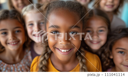 様々な人種の笑顔の子供達 111041114