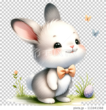 Easter bunny with butterfly 111041388