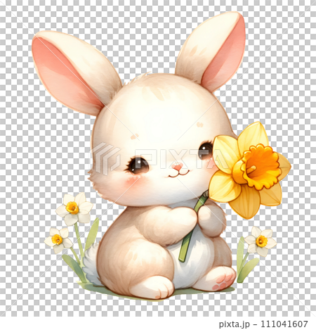 flower rabbit 絵画　イラスト　ドローイング flower rabbit 絵画 イラスト ドローイング 絵画