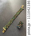 Set of braslet and ring from glass beads. Handmade jewellery 111042186