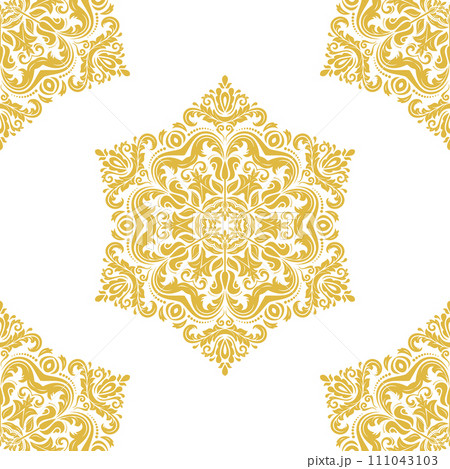 Orient Damask Seamless Vector Wallpaper With Arabesques Orient Damask Seamless Vector Wallpaper With Arabesques 111043103