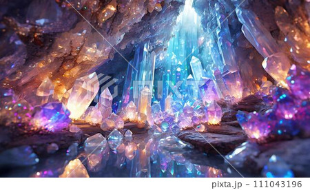 クリスタルの洞窟 AI生成画像 クリスタルの洞窟 AI生成画像 111043196