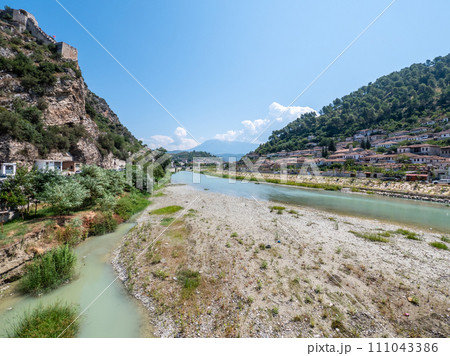Berat Albania historical centre from the River Osum Berat Albania historical centre from the River Osum 111043386