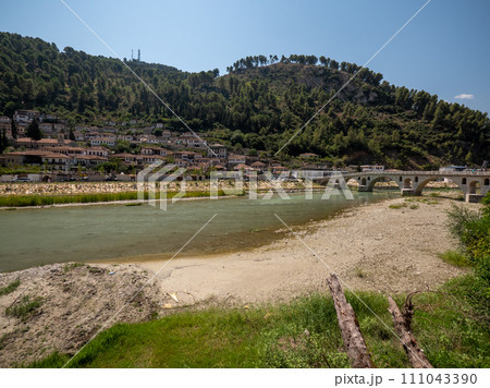 Berat Albania historical centre from the River Osum Berat Albania historical centre from the River Osum 111043390