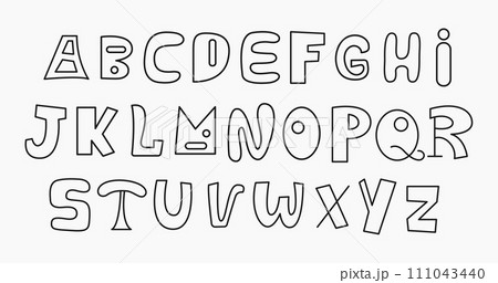 English Letters Latin Font Trend Cut Out Alphabet  111043440