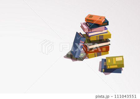 a various colorful books in a pile a various colorful books in a pile 111043551