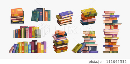 big set of colorful books on white big set of colorful books on white 111043552