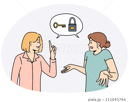 Woman help colleague with problem solution Woman help colleague with problem solution 111043764