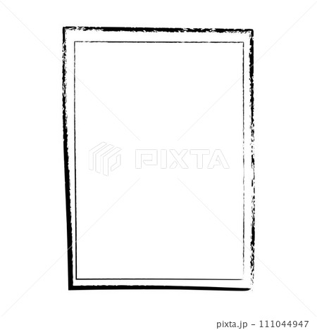 Frame border, grunge shape icon, vertical rectangle decorative doodle element for design in vector illustration 111044947