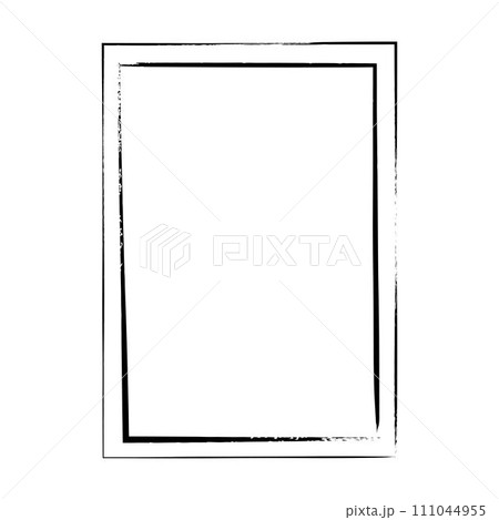 Frame border, grunge shape icon, vertical rectangle decorative doodle element for design in vector illustration 111044955