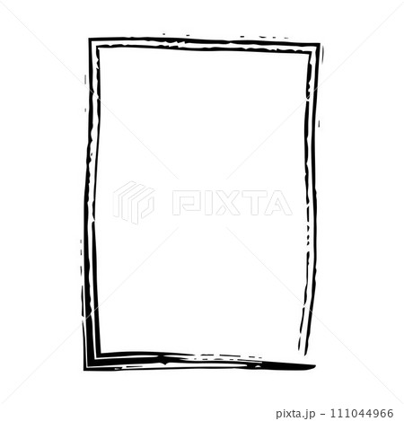 Frame border, grunge shape icon, vertical rectangle decorative doodle element for design in vector illustration Frame border, grunge shape icon, vertical rectangle decorative doodle element for design in vector illustration 111044966