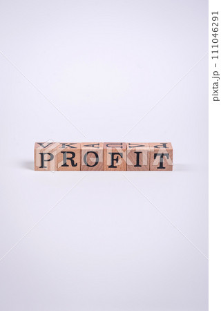 The inscription Profit inspection made of wooden cubes on a plain background The inscription Profit inspection made of wooden cubes on a plain background 111046291