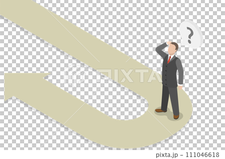 3D Isometric Flat  Conceptual Illustration of Reverse Course 111046618