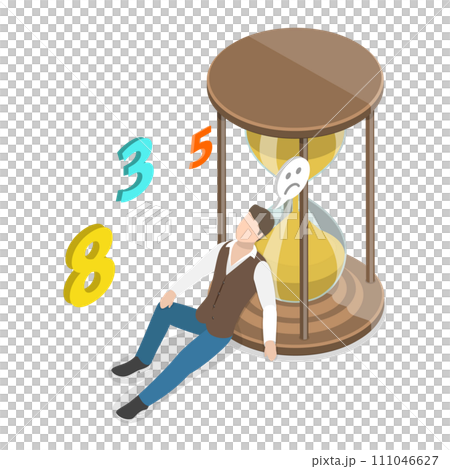 3D Isometric Flat Conceptual Illustration of Long Wait 3D Isometric Flat Conceptual Illustration of Long Wait 111046627