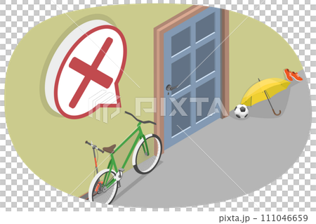 3D Isometric Flat Conceptual Illustration of Personal Items In Corridor 3D Isometric Flat Conceptual Illustration of Personal Items In Corridor 111046659