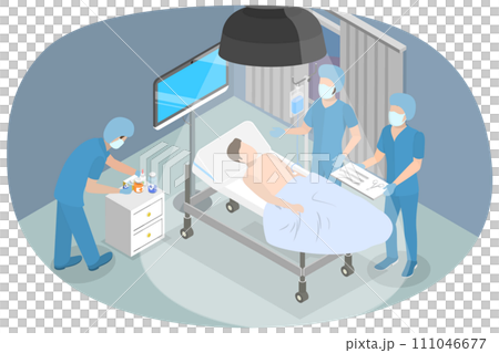 3D Isometric Flat Conceptual Illustration of Surgery 3D Isometric Flat Conceptual Illustration of Surgery 111046677