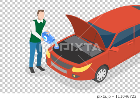 3D Isometric Flat  Conceptual Illustration of Windscreen Washer Liquid 111046722