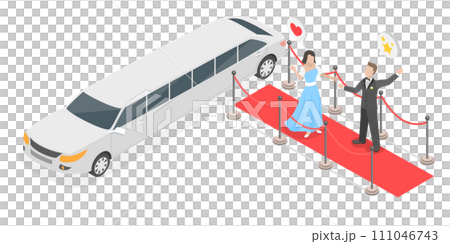 3D Isometric Flat  Conceptual Illustration of Celebrity 111046743