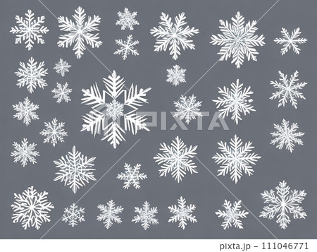 色々な雪の結晶 色々な雪の結晶 111046771