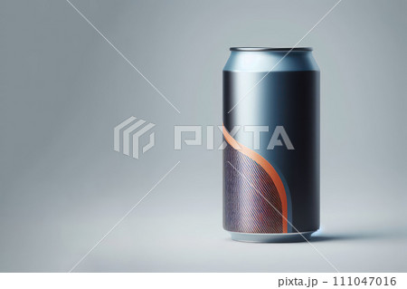 Aluminum can on a blank background. Place for text. Aluminum can on a blank background. Place for text. 111047016