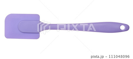 Silicone spatula for stirring food on isolated background 111048096