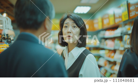 Ai画像生成　カスタマーハラスメントを受ける店員 111048681