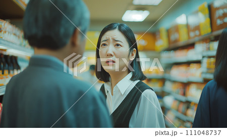 AI画像生成　カスタマーハラスメントを受ける店員 111048737