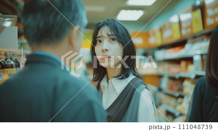 AI画像生成　カスタマーハラスメントを受ける店員 111048739