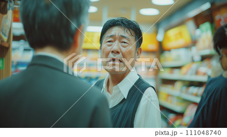 AI画像生成　カスタマーハラスメントを受ける店員 111048740