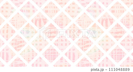 Tender textured coral pink seamless pattern with gradient rhomb. Abstract retro pastel peach background for textile, wrapping paper, surface, wallpaper design 111048889